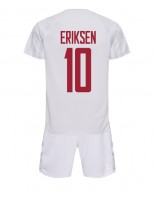 Tanska Christian Eriksen #10 Vieraspaita Lasten MM-kisat 2022 Lyhythihainen (+ shortsit)